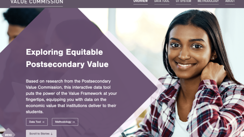Screenshot of Exploring Equitable Postsecondary Value